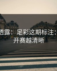 圈内人透露：足彩这期标注：越接近开赛越清晰