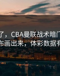 真的炸了，CBA曼联战术暗门，把冷热分布画出来，体彩数据有说法