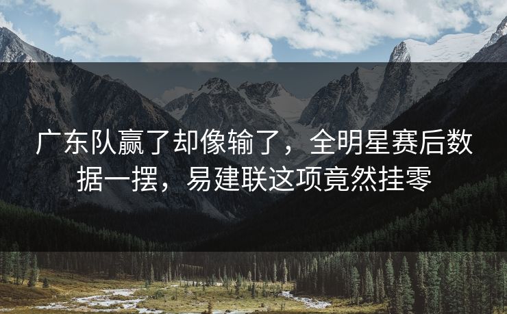 广东队赢了却像输了，全明星赛后数据一摆，易建联这项竟然挂零