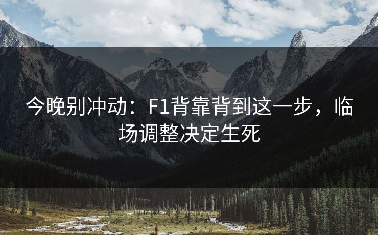 今晚别冲动：F1背靠背到这一步，临场调整决定生死