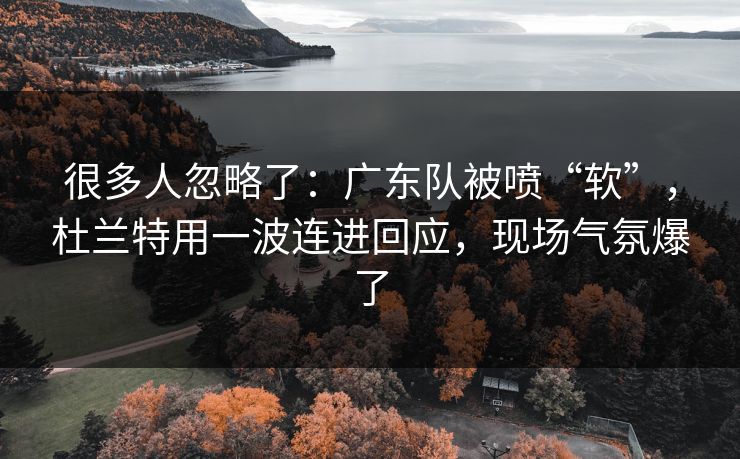 很多人忽略了：广东队被喷“软”，杜兰特用一波连进回应，现场气氛爆了